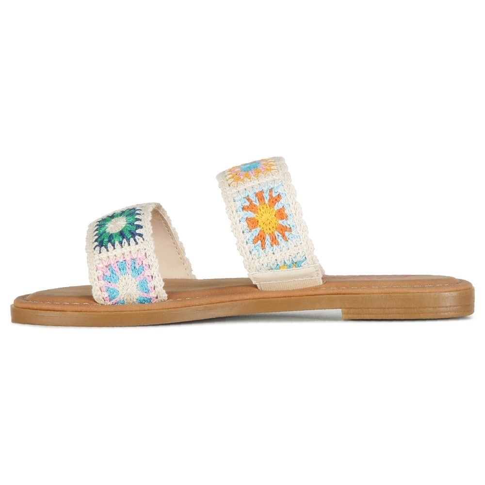 JELLYPOP Women's Robbie Natural Multi Crochet Slip On Sandals Size 10 NEW - Picture 13 of 15